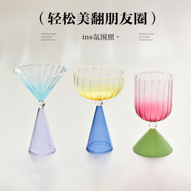 甜品玻璃杯奶茶杯高脚布丁杯