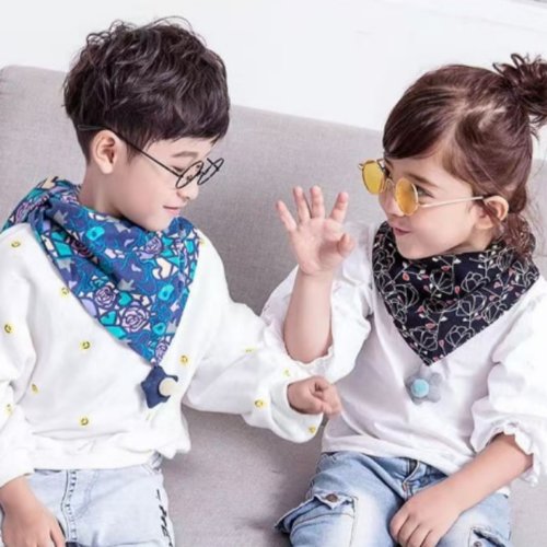 韩版婴儿秋冬双层围巾可爱宝宝口水巾男女儿童冬季保暖围脖三角巾