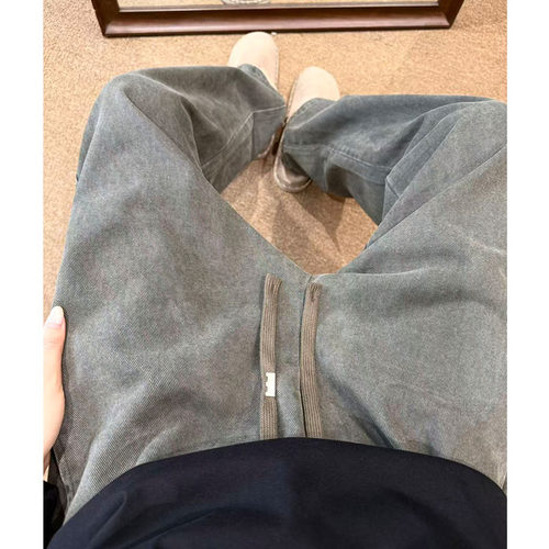 美式复古水洗纯棉直筒休闲工装裤