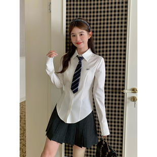 上衣少女短裙套装 东京岁时记jk秋季 小个子修身 衬衫 学院风白色长袖