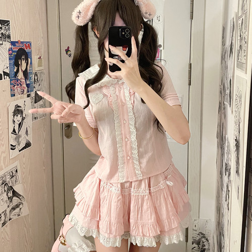 东京岁时记JK衬衫裙子套装女夏
