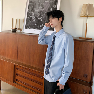 男学院风制服套装 东京岁时记DK秋季 衬衫 蓝色长袖 衬衣日系休闲 新款