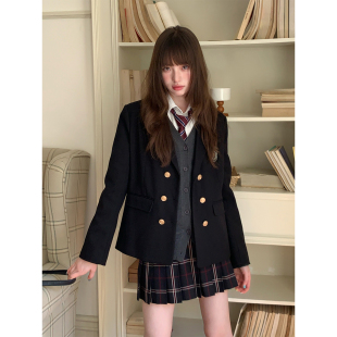 东京岁时记jk原创正版 学院风黑色西服格裙女小个子短裙制服套装