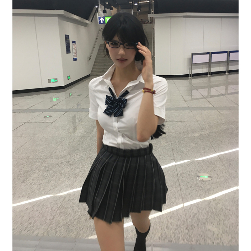 川铃奈jk收腰短袖衬衫制服女夏衬衫上衣轻奢减龄上衣东京岁时记jk