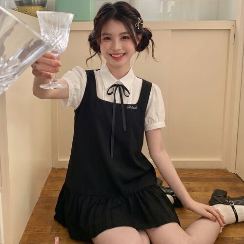 东京岁时记jk假两件连衣裙女短袖
