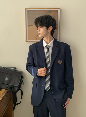 东京岁时记DK日系绀色西装外套男士学院风制服校供感秋冬新款西服