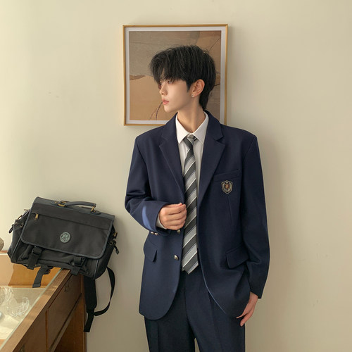 东京岁时记DK日系绀色西装外套男士学院风制服校供感秋冬新款西服