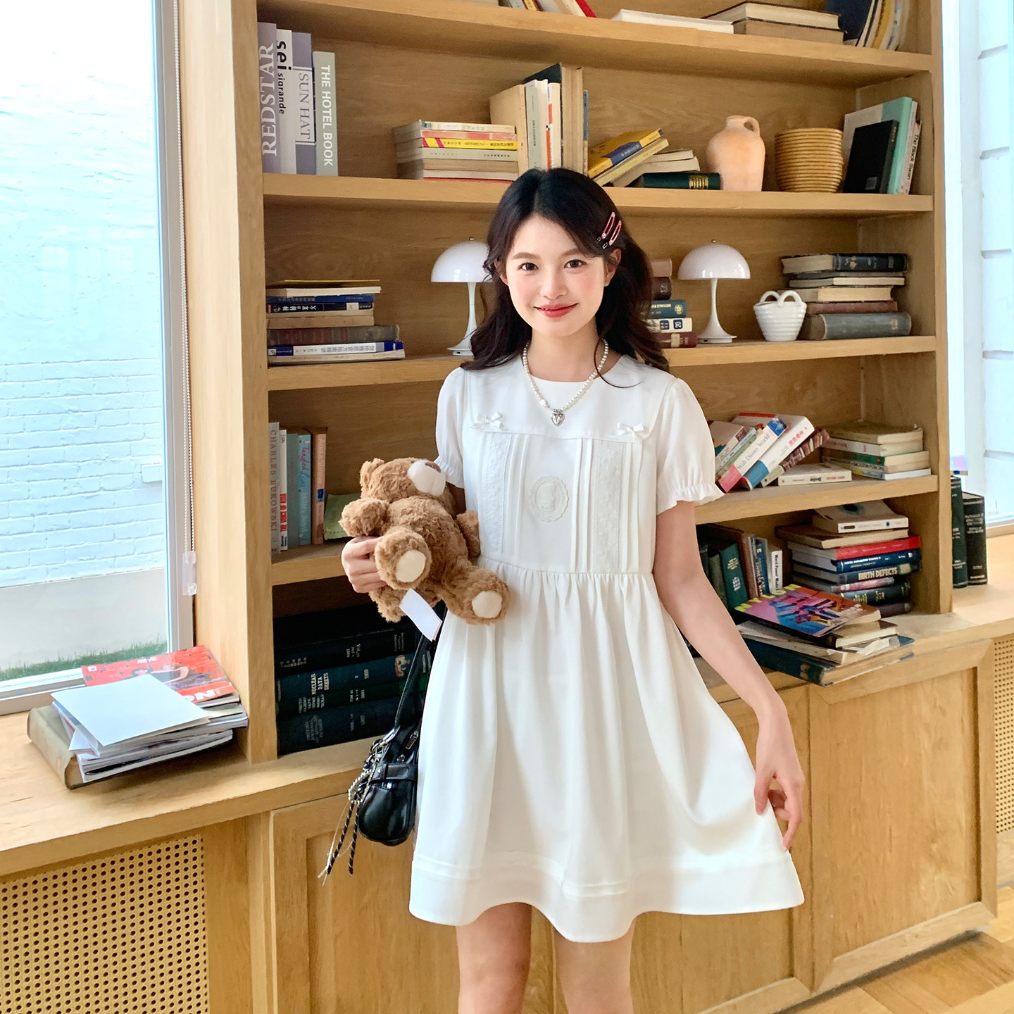 东京岁时记jk原创设计日系甜美白色连衣裙女小个子夏季初恋小白裙