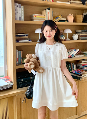 东京岁时记jk原创设计日系甜美白色连衣裙女小个子夏季初恋小白裙