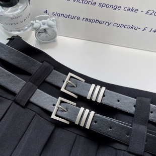 东京岁时记日系裙子腰带女装 饰简约百搭银扣金属圈JK裙子女士皮带