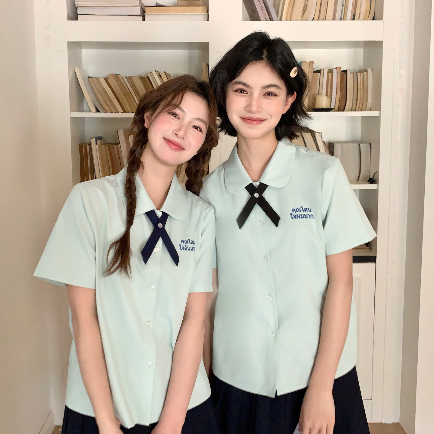 东京岁时记JK学院风圆领短袖衬衫图片
