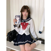 校供上衣日系少女 长袖 东京岁时记jk制服套装 白色水手服小个子修身