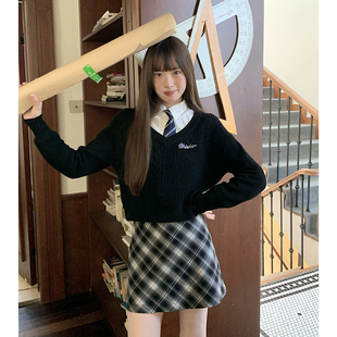 东京岁时记JK毛衣女秋冬套头新款 上衣外套 学院风宽松针织开衫 长袖