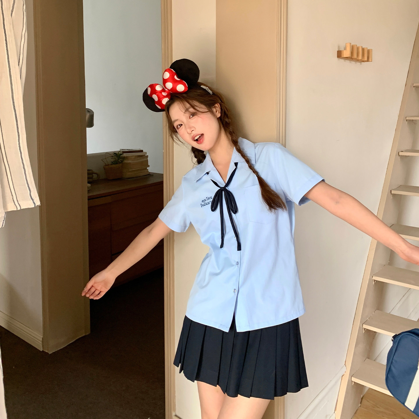 东京岁时记jk夏季泰式衬衫女学院风蓝色短袖学生校服制服短裙套装