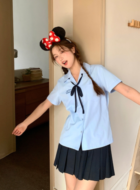 东京岁时记jk夏季泰式衬衫女学院风蓝色短袖学生校服制服短裙套装