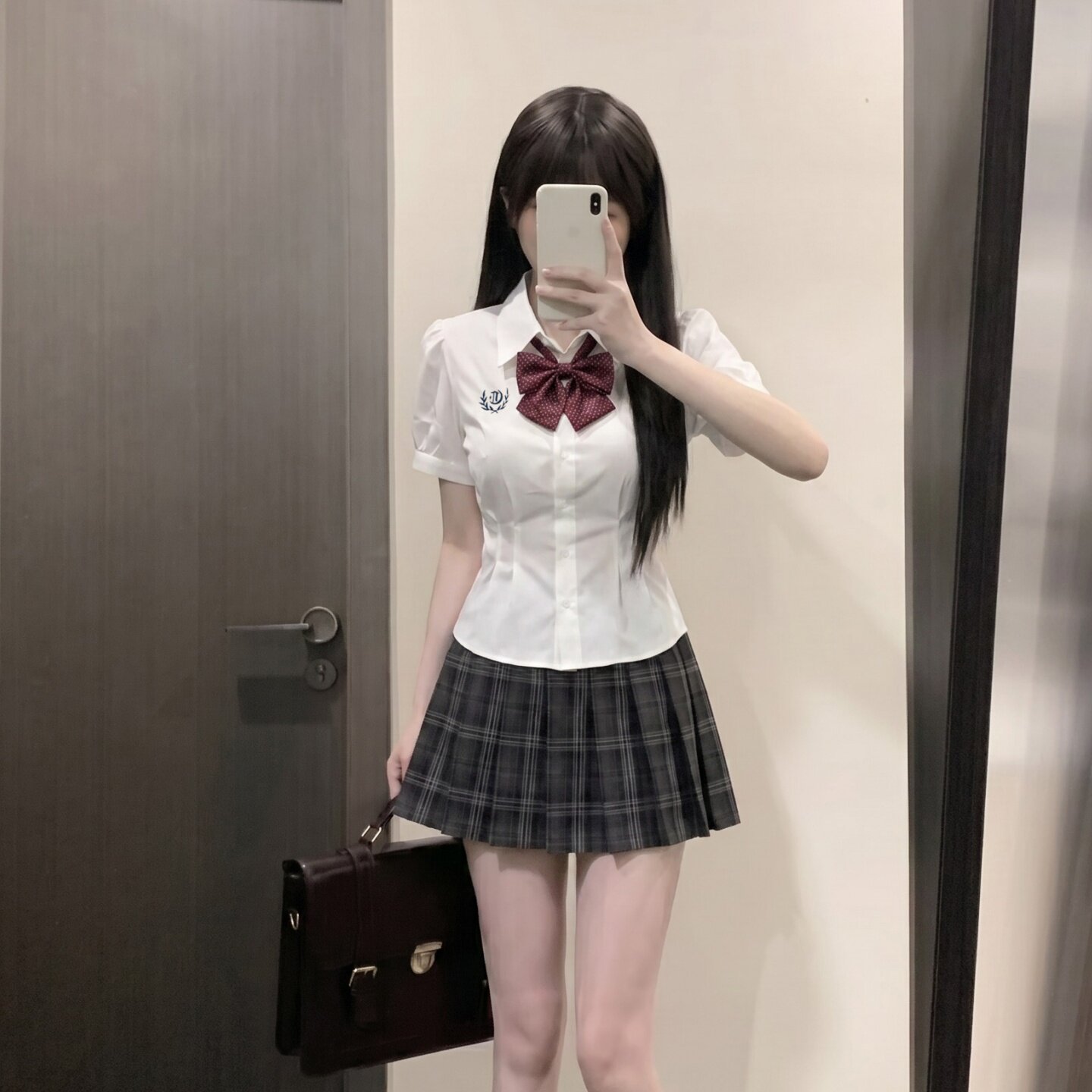 东京岁时记jk白色短袖衬衫收腰女图片
