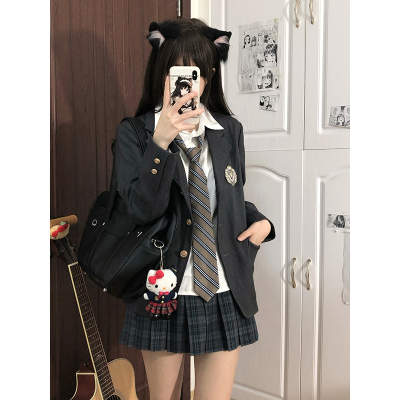 原创正版灰色JK西装学院风