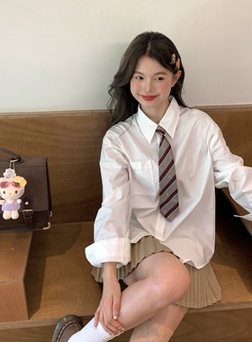 东京岁时记jk制服长袖衬衫女白色日系学院风宽松版女初秋穿搭新款