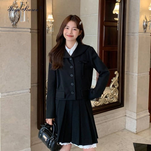 东京岁时记jk黑色海军领长袖西服