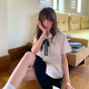 女 学士服毕业夏可爱衬衣开襟白衬衫 东京岁时记JK制服刺绣短袖 衬衫