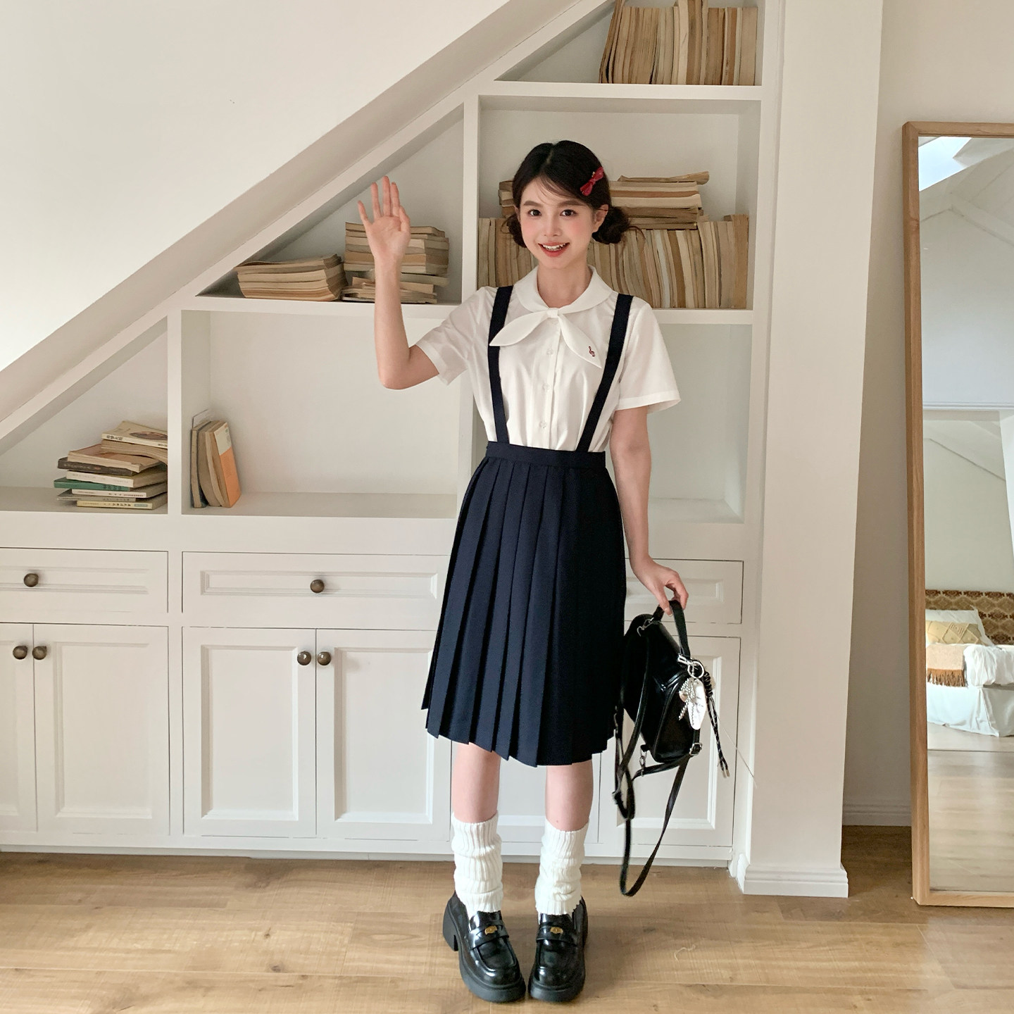 东京岁时记jk可爱白色短袖衬衫上衣女夏季学院风基础款娃娃领衬衣