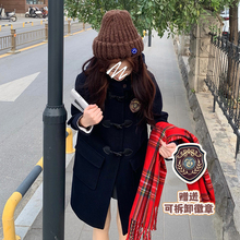 东京岁时记jk原创牛角扣学院风毛呢外套呢大衣冬女送徽章神明少女