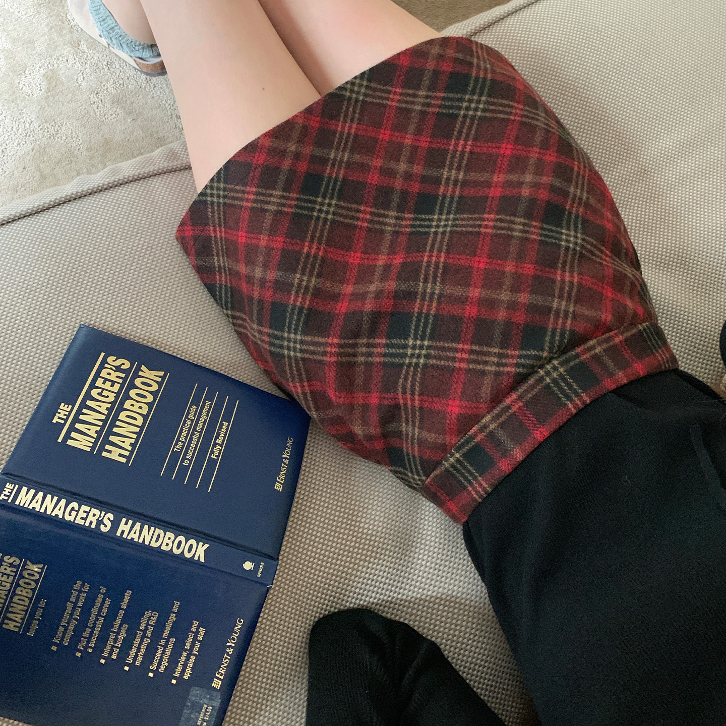 东京岁时记复古红黑格纹半身裙女