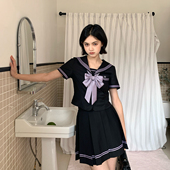 东京岁时记jk原创设计黑色日系水手服夏季 制服两件套 甜酷少女短袖