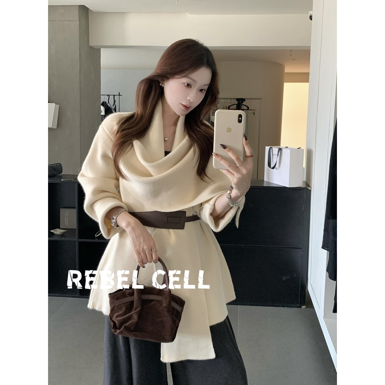 REBEL CELL法式设计感小众毛衣2025年秋季新款高级时尚针织上衣