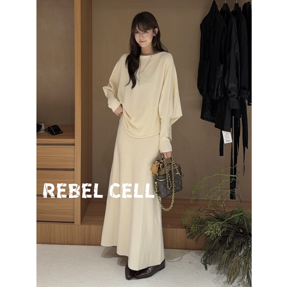 慵懒风设计感针织套装裙秋