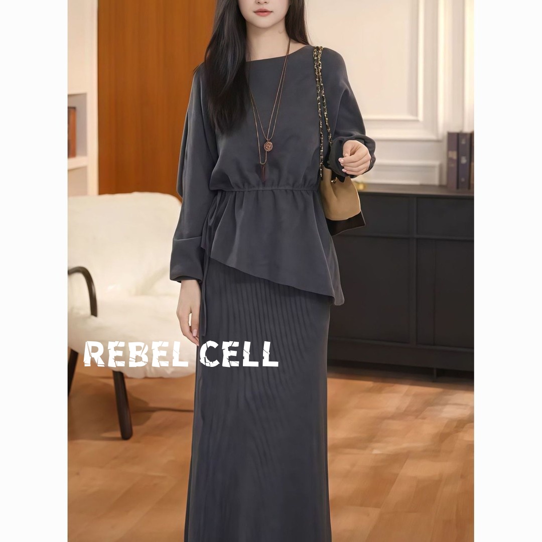 气质通勤收腰针织衫套装秋