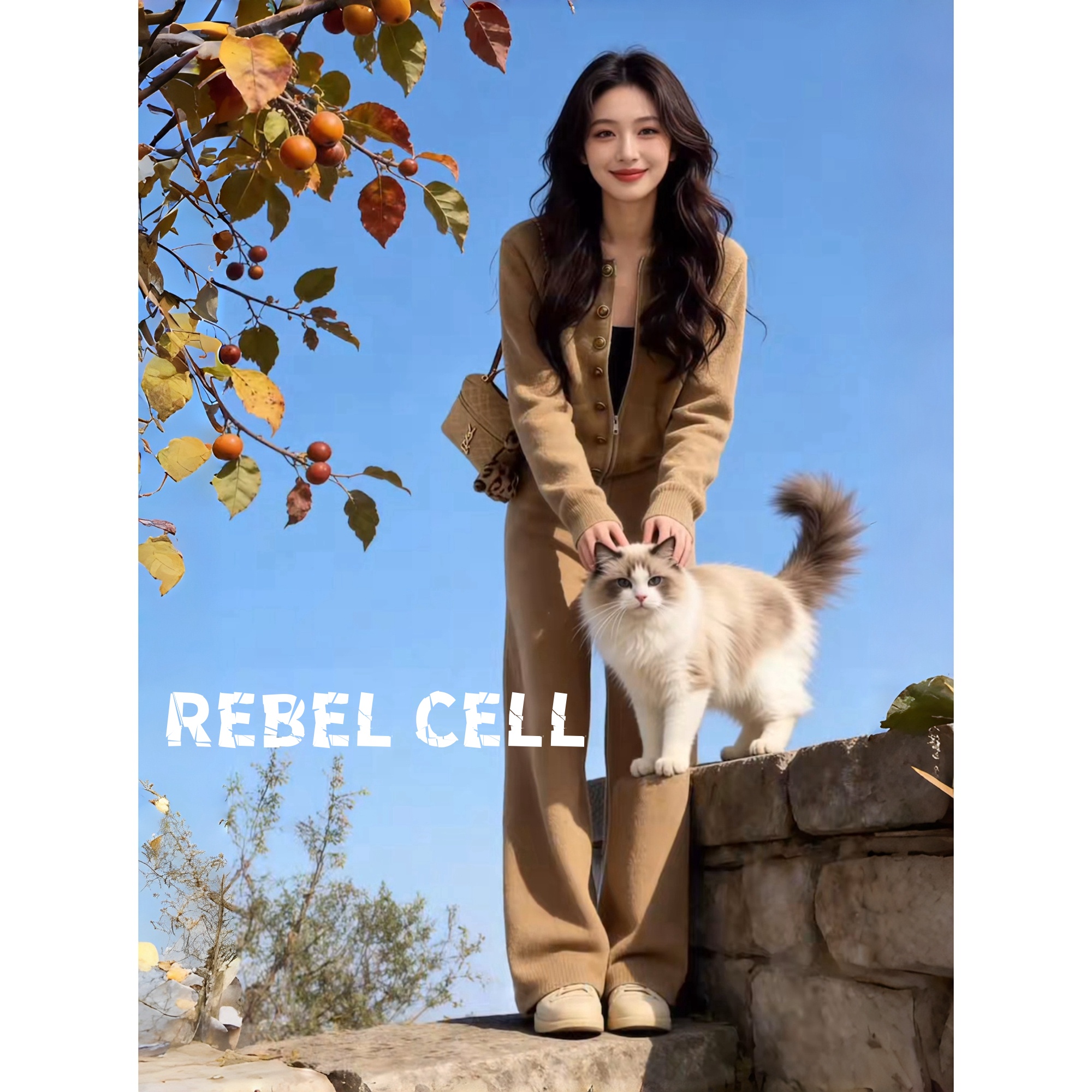 韩系辣妹炸街阔腿裤两件套