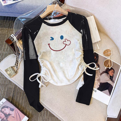 女童纯棉长袖T恤2025春秋新款儿童洋气拼接上衣中大童打底衫秋冬