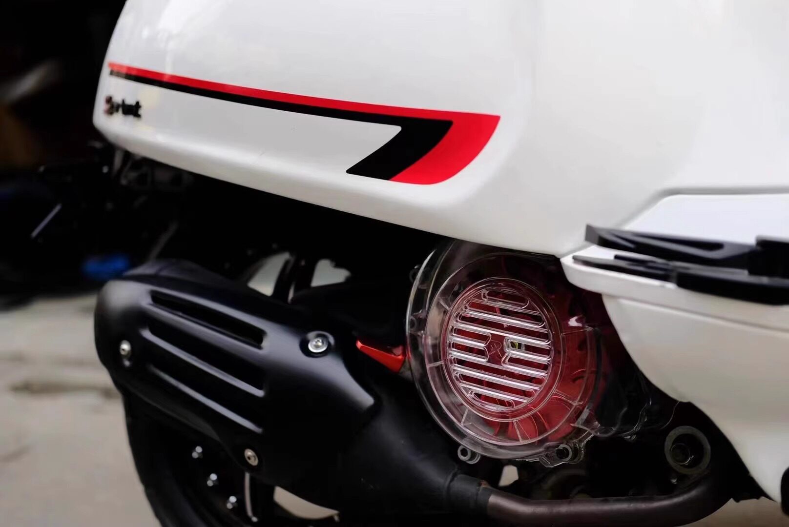 改装Vespa150透明风扇盖散热盖