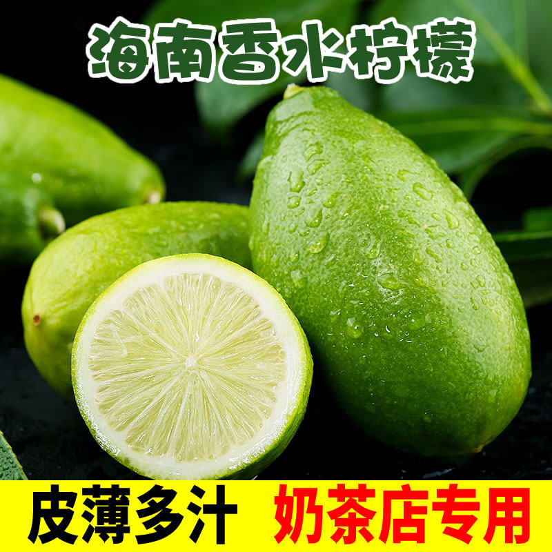 优质海南香水青柠檬不打蜡无仔新鲜水果青柠檬香水柠檬