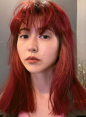 MIOMIOSAKI桃白白红色显白染发膏千玺红胭脂果酱红色遮盖植物护发