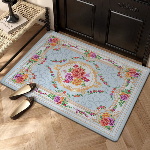 欧式轻奢高级感入户门地垫客厅进门蹭土除尘脚垫玄关防滑耐磨地毯