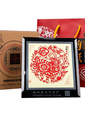剪纸画框镜框摆件手工艺出国