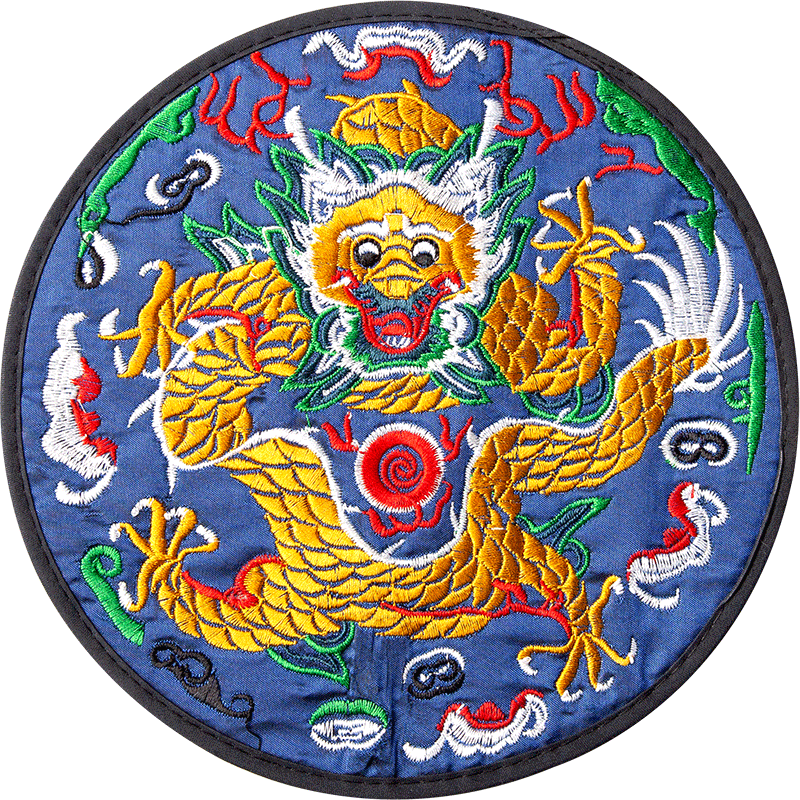 中国风刺绣龙圆形杯垫特色礼品