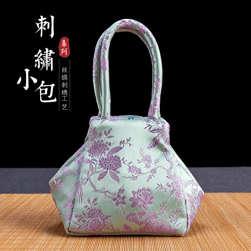 中国风特色礼品南京云锦刺绣女士手拎包搭配旗袍手提包出国送老外