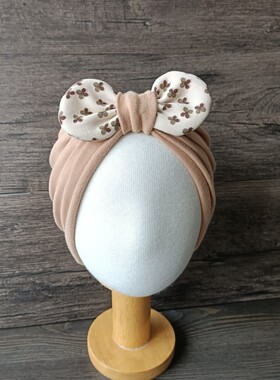 婴儿帽子纯棉春秋单层男女宝宝护卤门帽新生儿胎帽无骨儿童印度帽