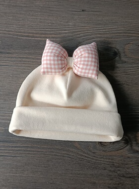 洋气婴儿胎帽女宝宝冬季无骨帽保暖护卤门满月新生儿婴儿帽子