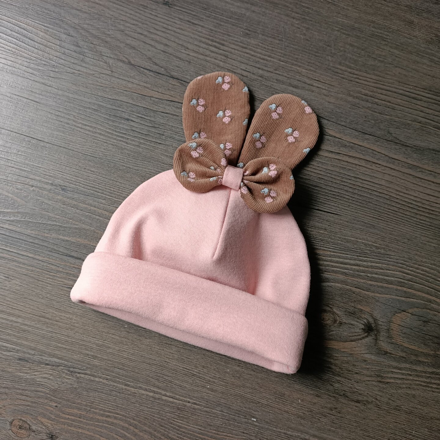 弹力纯棉新生儿可爱耳朵胎帽冬季保暖护卤门帽秋冬帽子女宝宝帽子