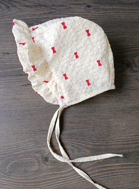 纯棉花边婴儿帽子春夏新生婴幼儿公主帽儿童女宝宝防晒遮阳太阳帽