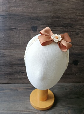 美拉德婴儿蕾丝蝴蝶结发带女宝宝囟门头饰公主发饰百搭头带不勒头