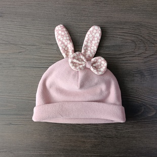 6个月套头帽 可爱纯棉婴儿帽子护卤门女宝宝胎帽新生儿0 香芋紫