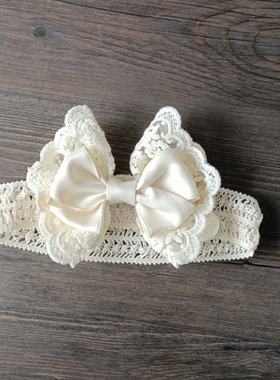 韩版婴儿发带女宝宝可爱蕾丝护囟门头饰婴幼儿柔软满月百天发饰