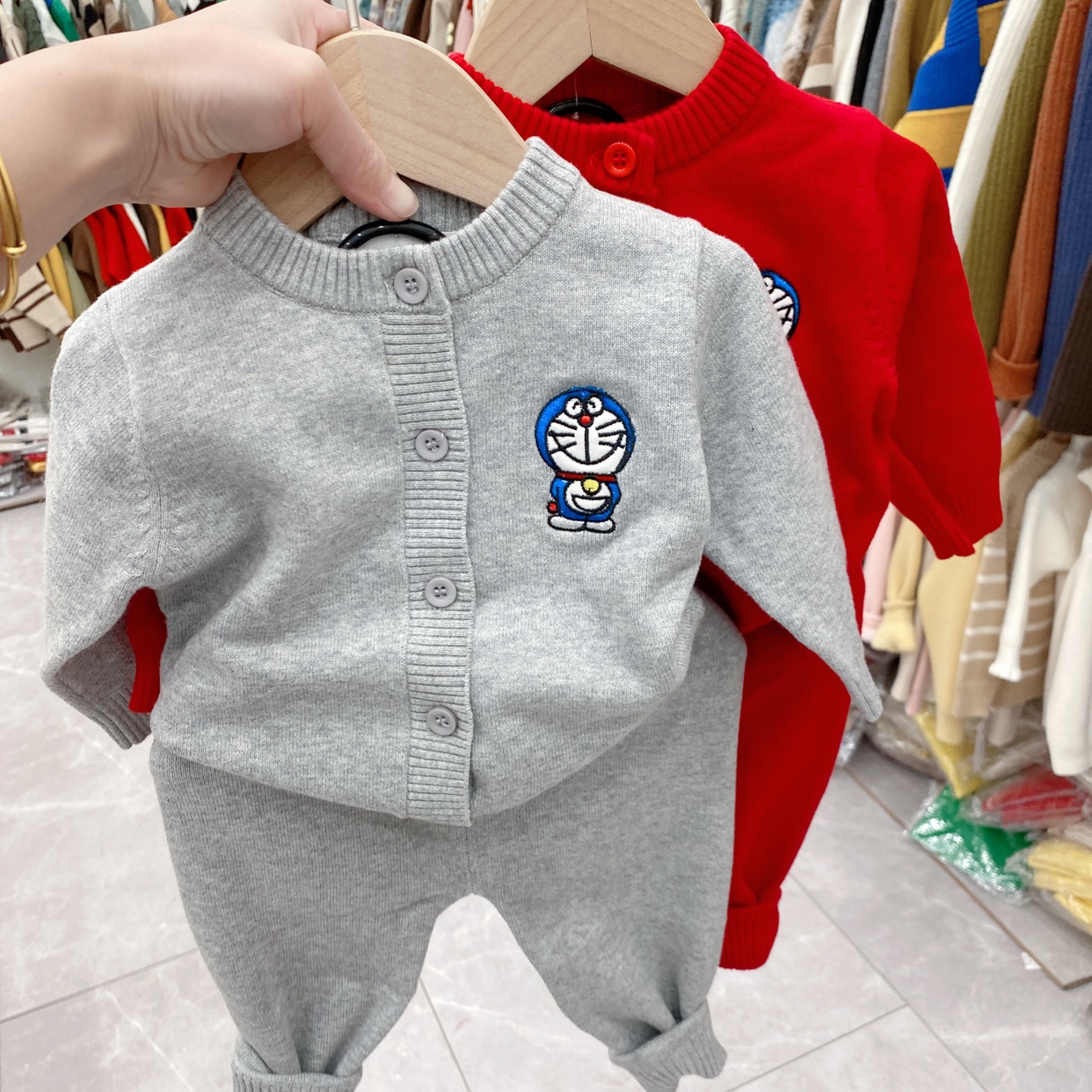 婴儿套装针织衫儿童开衫毛衣