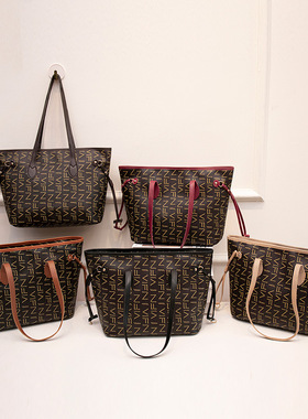 2023款 ladies bags通勤百搭字母印花纹大容量女士托特包工厂