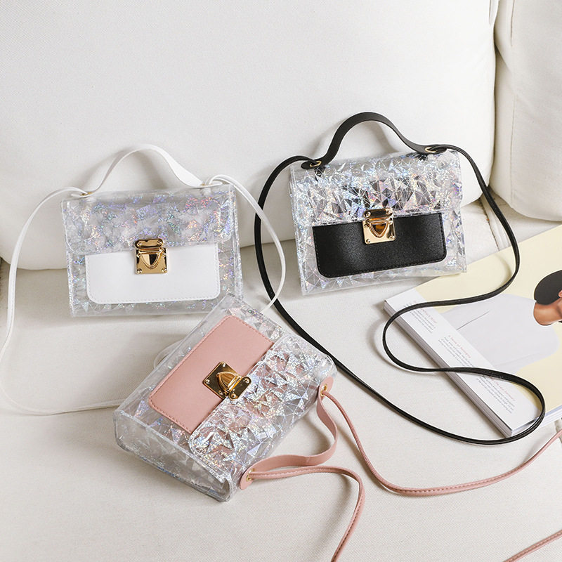 手机包包女2022夏季韩版贴膜碎花锁扣透明撞色小方包单肩斜跨手提,运动包/户外包/配件,挎包/拎包/休闲包,淘宝优惠券,粉丝福利购,淘宝优惠卷